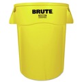 Indoor Waste Receptacles | Rubbermaid Commercial FG264360YEL 44 Gallon Plastic Vented Round Brute Container - Yellow image number 0