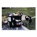 Carts | Rubbermaid Commercial FG409300BLA 40.63 in. x 20 in. x 37.81 in. 300 lbs. Capacity 3 Shelves Plastic Xtra Utility Cart with Enclosed Sides and Back - Black image number 3