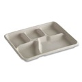 Perforated Roll & Hand Towels | Chinet 21040 Savaday 250/Carton 10.5 in. dia., 5-Compartment, Molded Fiber Dinnerware - White image number 1