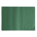 Placemats | Hoffmaster 310528 9-1/2 in. x 13.50 Solid Color Scalloped Edge Placemats - Hunter Green (1000/Carton) image number 0