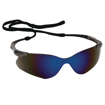 Ansell 20471 Nemesis Safety Glasses - Gunmetal Nylon Frame, Blue Polycarbonate Lens