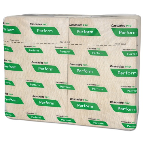 Dispenser Napkins | Cascades PRO T411 6.5 in. x 4.25 in. 1-Ply Perform Interfold Napkins - Natural (6016/Carton) image number 0