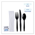 Cutlery Kits | Boardwalk BWKFKTNSMWPSBLA 6-Piece Condiment/Fork/Knife/Napkin/Teaspoon Cutlery Kit - Black (250/Carton) image number 5
