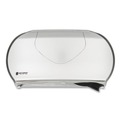 Toilet Tissue Dispensers | San Jamar R4070SS 9 in. Roll 19.25 in. x 6 in. x 12.25 in. Twin Jumbo Bath Summit Tissue Dispenser - Faux Stainless Steel image number 0
