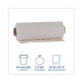 Low-Density Trash Bags | Boardwalk K7665WCK 38 in. x 65 in. 2.5 mil 60 Gallon Industrial Drum Liners Rolls - Clear (50/Carton) image number 5