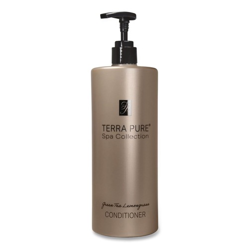 Personal Shampoos, Conditioners, & Body Washes | Diversified Hospitality Solutions 458951EA Terra Pure 16.23 oz. Bottle Conditioner Air Pump - Green Tea and Lemongrass Scent image number 0