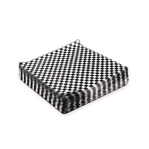 Paper Wraps | Paterson WG01006 12 in. x 12 in. Grease-Resistant Food Wrap - Black Check (5000/Carton) image number 0