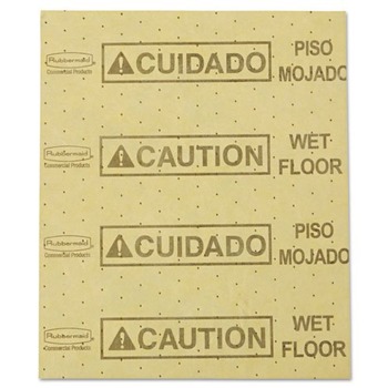 SORBENTS | Rubbermaid Commercial FG425200YEL 16.5 in. x 20 in. 16 oz. Caution Wet Floor Over-the-Spill Pad (22 Sheets/Pack)