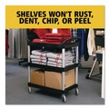 Carts | Rubbermaid Commercial FG342488BLA 18-5/8 in. x 33-5/8 in. x 37-3/4 in. Three-Shelf Economy Plastic Cart - Black image number 6