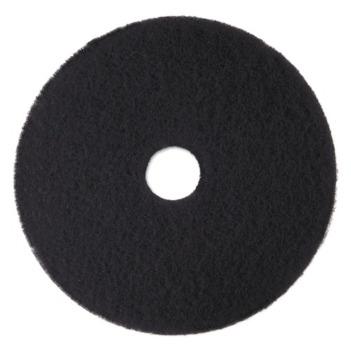 Floor Pads-Stripping | 3M 7300-15 15 in. Diameter Low-Speed High Productivity Floor Pad 7300 - Black (5/Carton) image number 0