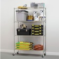 Racks & Shelving | Alera ALESW604818SR 48 in. x 18 in. x 72 in. NSF Certified 4-Shelf Wire Shelving Kit with Casters - Silver image number 7