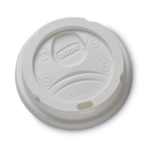Cup Lids | Dixie 9538DX 8 oz. Drink-Thru Hot Drink Cup Lids - White (1000/Carton) image number 0
