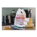 T-Sacks & Thank You Bags | AmerCareRoyal RPTYB6 11.5 in. x 6.5 in. x 21 in. Thank You - Have a Nice Day Labeling Cut-Out Handles Thank You Bags - White/Red (1000/Carton) image number 4