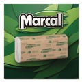 Perforated Roll & Hand Towels | Marcal PRO P100N 12.88 in. x 10.13 in. 1-Ply Folded Paper Towels - Natural (150/Pack, 16 Packs/Carton) image number 2