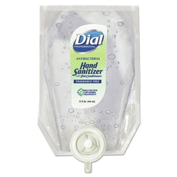 HAND SANITIZER REFILLS | Dial Professional 17000122588 15 oz Antibacterial Gel Hand Sanitizer Refill for Versa Dispenser - Fragrance-Free (6/Carton)