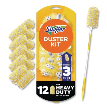 DUSTERS | Swiffer 80797932 Heavy Duty 1 Handle with 12 Duster Refills Starter Kit (1 Kit/Carton)