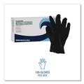 Food Service Disposable & Single Use Gloves | Boardwalk 396XXLBXA 396 Series 9.5 in. Long 4.4 mil. Thick Powder-Free Disposable General-Purpose Nitrile Gloves - XX-Large Black (100/Box) image number 4