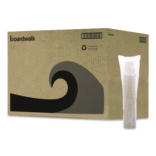 Cups | Boardwalk BWKWHT8HCUP 8 oz Paper Hot Cups - White (50/Sleeve, 20 Sleeves/Carton) image number 0