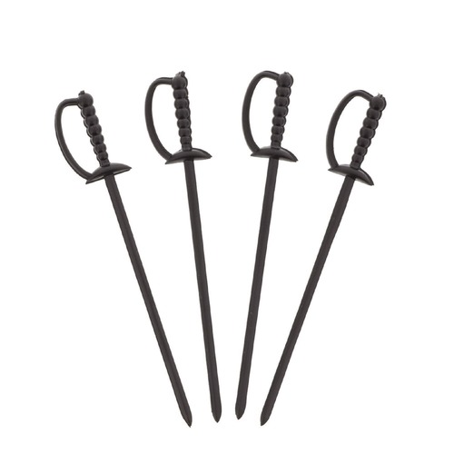 Perforated Roll & Hand Towels | AmerCareRoyal RP147BK 6 in. Plastic Sword Picks - Black (10000/Carton) image number 0