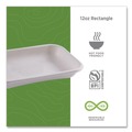 Food Containers & Lids | Eco-Products EP-SCRC12NFA 7 in. x 4.75 in. x 1 in. 12 oz. WorldView Vanguard Sugarcane Fiber Rectangular Container - White (400/Carton) image number 3