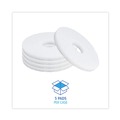 Floor Pads-Cleaning, Buffing & Polishing | Boardwalk BWK4012WHI 12 in. Diameter Polishing Floor Pads - White (5/Carton) image number 3
