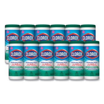 JANITORIAL | Clorox 01593 7 in. x 8 in. 1-Ply Bleach Free Disinfecting Wipes - Fresh Scent, White (12 Canisters/Carton)
