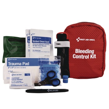  | First Aid Only 91513 16-Piece Right Response Bleeding Control Kit for Limb and Chest Wounds