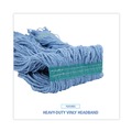 Mop Heads | Boardwalk BWK502BLNB Super Loop Wet Cotton/Synthetic Mop Head - Medium, Blue image number 4