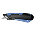 Knives & Multi-Purpose Tools | Cosco 091524 Easycut 6 in. Plastic Handle Self-Retracting Cutter with Safety-Tip Blade Holster and Lanyard - Black/Blue image number 0