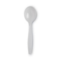 Disposable Spoons | Dixie SH207 Plastic Heavyweight Soup Spoons - White (100/Box) image number 1