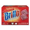 Scouring Pads & Sticks | Brillo 53304 2.5 in. x 3 in. Steel Wool Soap Pads - Gray/Pink (12/Carton) image number 4