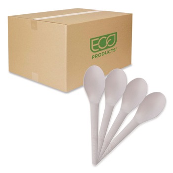 DISPOSABLE SPOONS | Eco-Products EP-S013 6 in. Plantware Renewable and Compostable Spoon (1000/Carton)