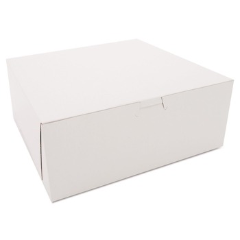 SCT SCH 0973 10 in. x 10 in. x 4 in. Non-Window Paper Bakery Boxes - White (100/Carton)
