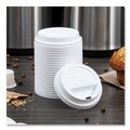 Cup Lids | SOLO TL31R2-0007 Traveler Cappuccino Style Dome Lid Fits 10 oz Cups - White (100/Pack, 10 Packs/Carton) image number 7