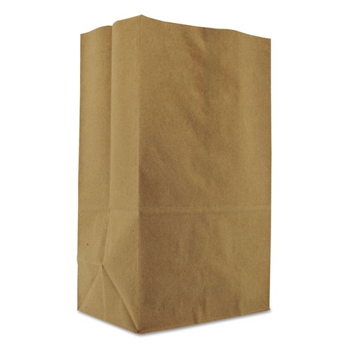 Grocery Bags | Ross & Wallace Paper Products 110401 10.13 in. x 6.75 in. x 14.38 in. 1/8 BBL 57 lbs. Capacity Squat Paper Grocery Bags - Kraft (500/Bundle) image number 0
