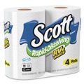 Perforated Roll & Hand Towels | Scott 47617 Rapid-Dissolving Toilet Paper - White (4/Rolls/Pack, 12 Packs/Carton) image number 1