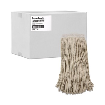 Boardwalk BWK324C 24 oz. Premium Saddleback Cotton Fiber Mop Head - White (12/Carton)