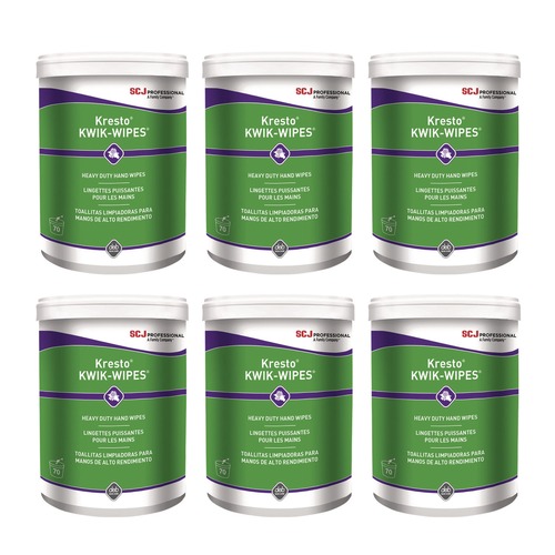 Cleaning Cloths & Wipes | SC Johnson KKW70W 7.9 in. x 5.7 in. 1-Ply Kresto KWIK-WIPES Cloth - Citrus, White (6 Packs/Carton) image number 0