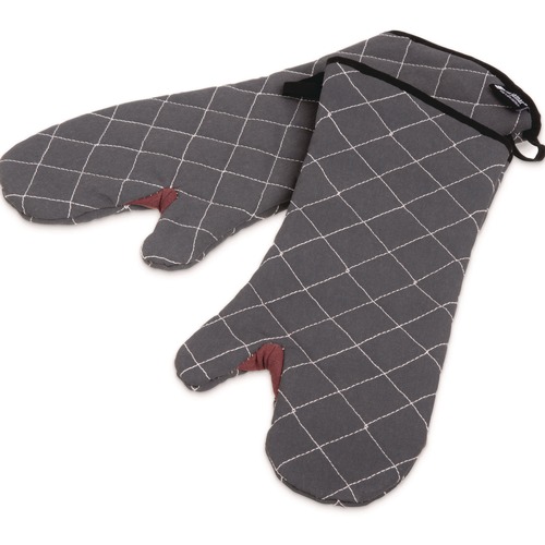 Oven Mitts, Pan Grabbers & Pot Holders | San Jamar 800FG17-BK 17 in. WebGuard Plus Fabric Bestguard Oven Mitt - Black (1-Pair) image number 0