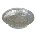 Food Containers & Lids | Boardwalk BWKROUND7FLID 7 in. Flat Paper Lids Aluminum Round for To-Go Containers - Silver (500/Carton) image number 1