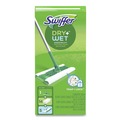 Mops | Swiffer 49947 10 in. x 4.8 in. Cloth Head 46 in. Aluminum/Plastic Handle Sweeper Mop - White Head Silver/Green Handle image number 3
