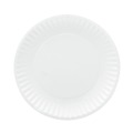 Plates | AJM Packaging Corporation CP6OAWH 6 in. Diameter Coated Paper Plates - White (100/Pack, 12 Packs/Carton) image number 2