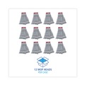 Mop Heads | Boardwalk BWK553 Rayon/Polyester Wide Floor Finish Mop Head - Large, White/Blue (12/Carton) image number 2