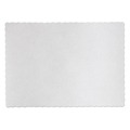 Placemats | Hoffmaster PM32052 9-1/2 in. x 13-1/2 in. Knurl Embossed Scalloped Edge Placemats - White (1000/Carton) image number 1