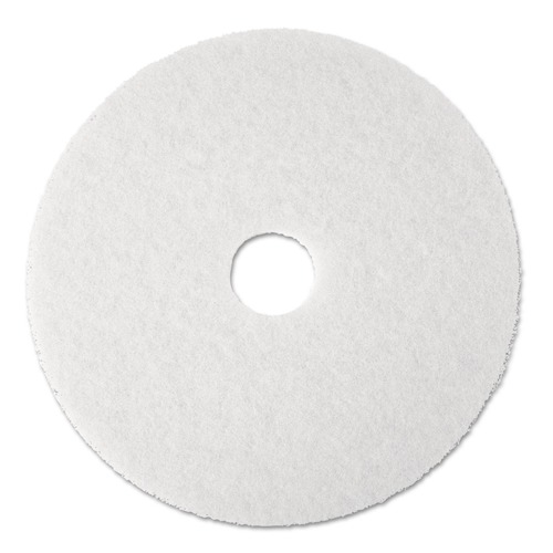 Floor Pads-Cleaning, Buffing & Polishing | 3M 4100-13 4100 13 in. Diameter Low-Speed Super Polishing Floor Pads - White (5/Carton) image number 0