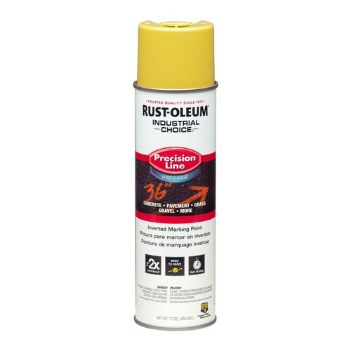 Paint & Paint Supplies | Rust-Oleum RST203034CT 17 oz. Aerosol Can Industrial Choice Precision Line Marking Paint - Flat High-Visibility Yellow (12/Carton) image number 0