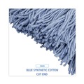 Mop Heads | Boardwalk BWK2024B #24 Cotton/Synthetic Fiber Cut-End Standard Mop Head - Blue (12/Carton) image number 6