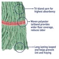 Mop Heads | Boardwalk BWK503GNEA 5 in. Super Loop Cotton/Synthetic Fiber Wet Mop Head - Large, Green image number 6