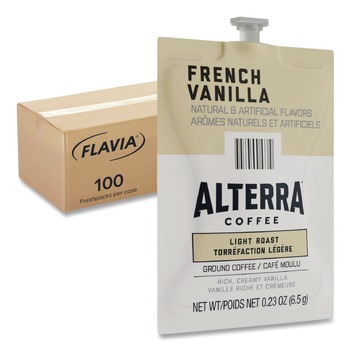 FLAVIA 48009 0.23 oz. Pouch Alterra Coffee Freshpack - French Vanilla (100/Carton)