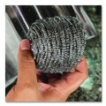 Grill Scrubbers | Boardwalk 83LGI Stainless Steel Scrubber - Medium, Steel Gray (72/Carton) image number 4